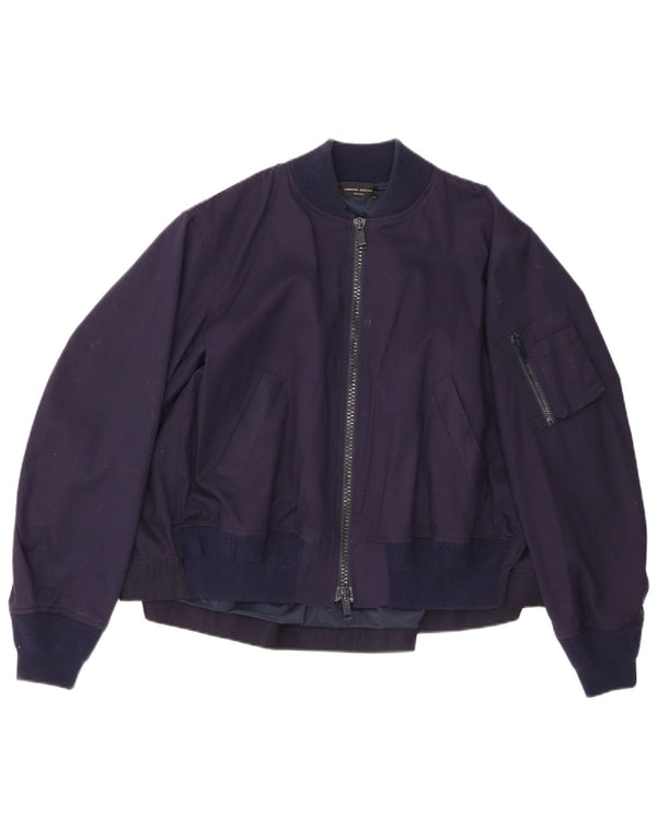 Roberto Collina Chaqueta Bomber para Hombre UK 36 Small Azul Marino Algodón