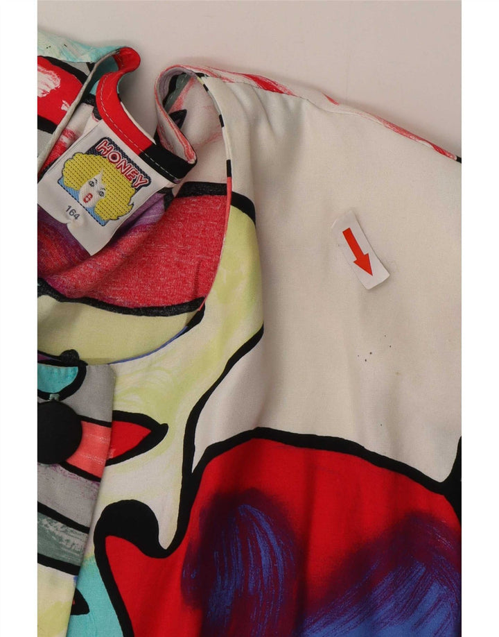 C&A Blusa camisera con estampado abstracto para mujer, talla 40, talla grande, multicolor