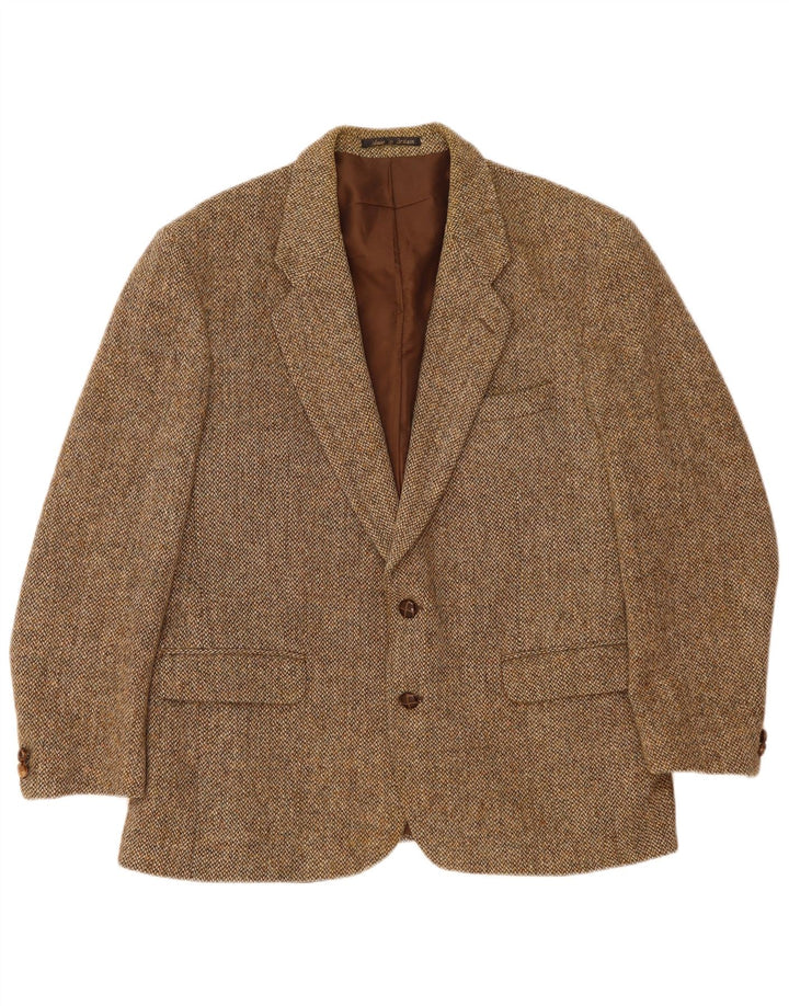 Harris Tweed Chaqueta tipo blazer de 2 botones para hombre Reino Unido 40 Grande Lana marrón
