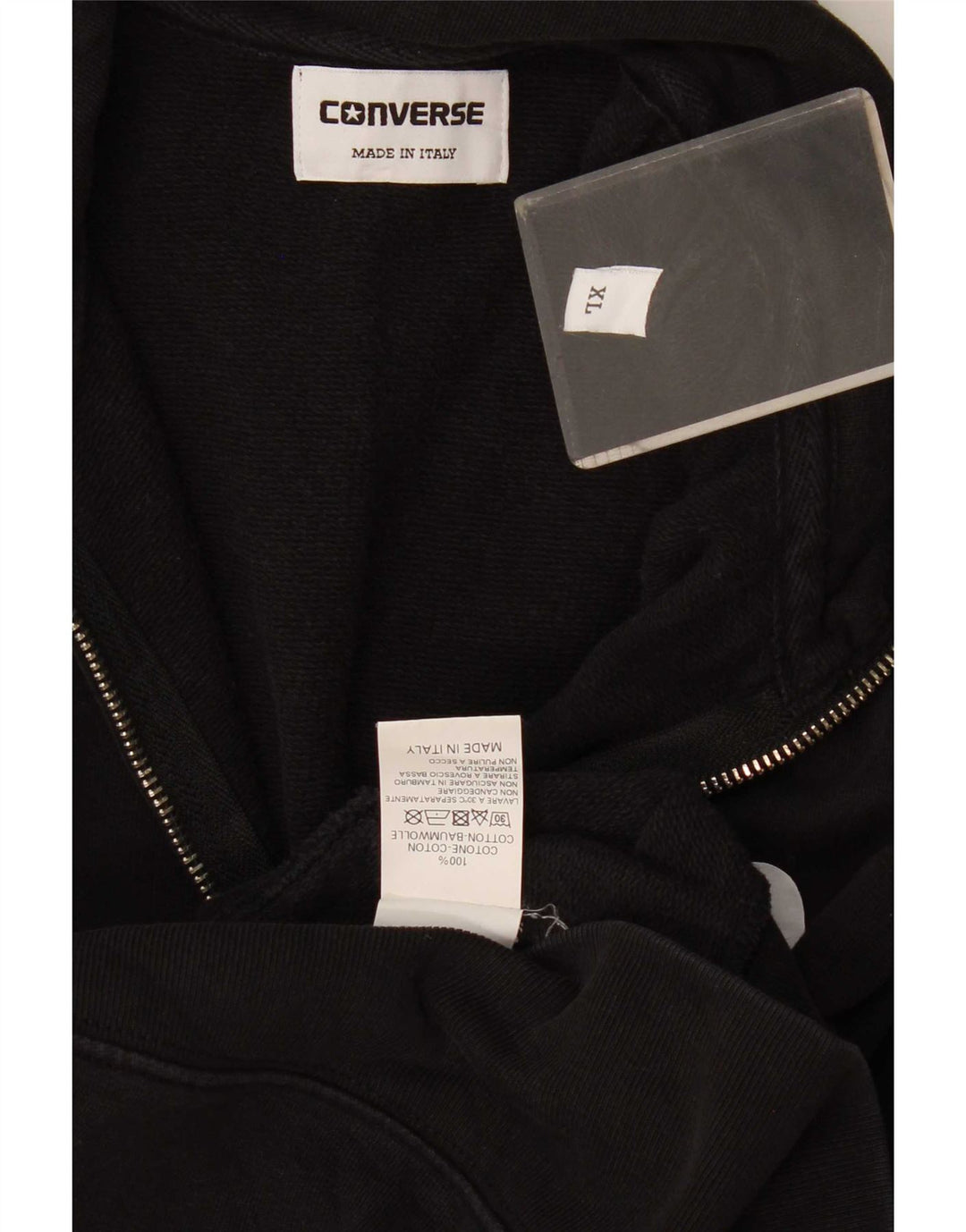Converse Hombre Chándal Top Chaqueta XL Algodón Negro