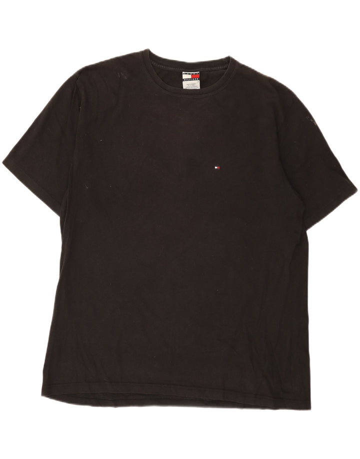Tommy Hilfiger - Camiseta para hombre, talla grande, algodón negro