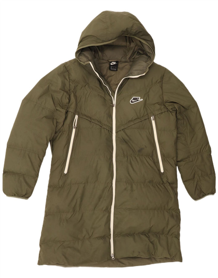 Nike Abrigo acolchado con capucha para hombre UK 40 Large Caqui Poliéster