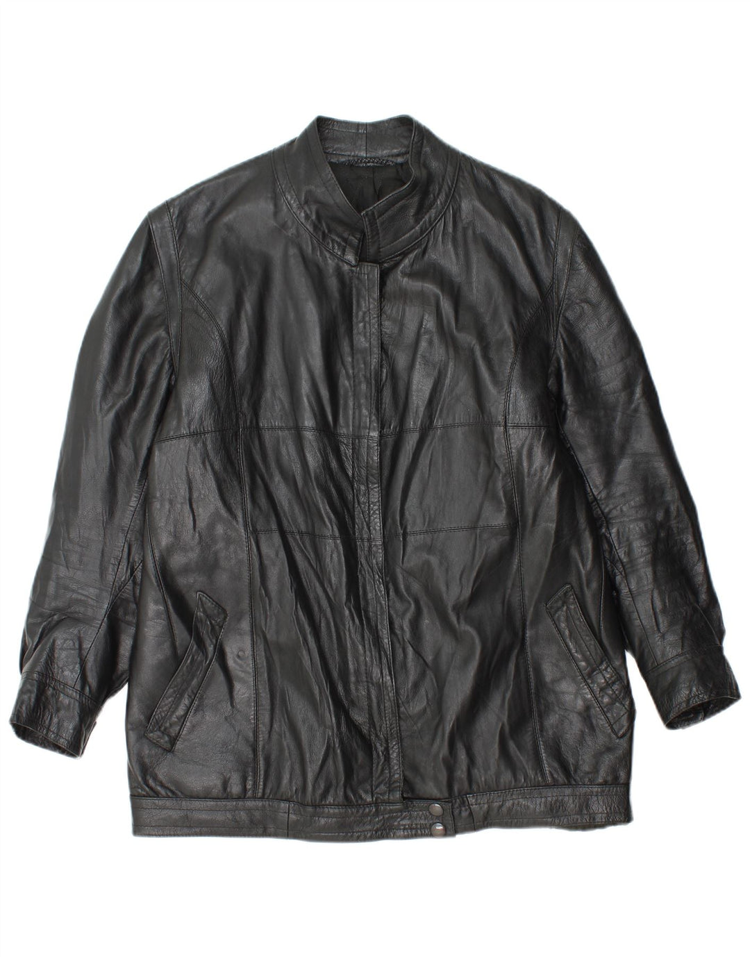 Chaqueta de cuero vintage para mujer Reino Unido 14 Negro medio