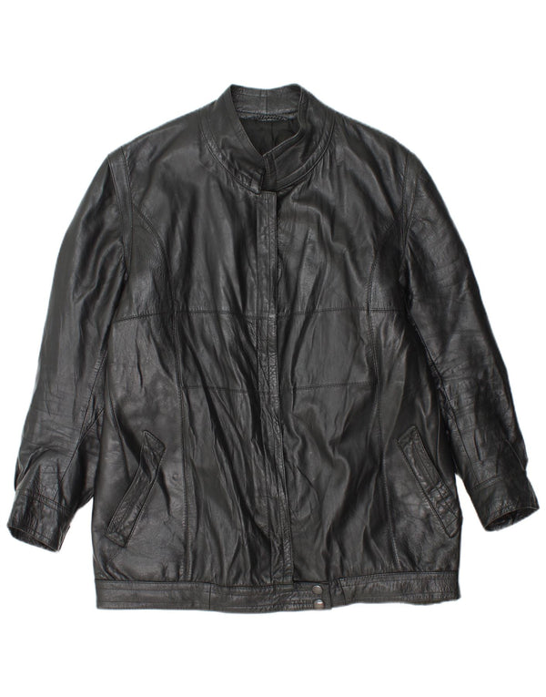 Chaqueta de cuero vintage para mujer Reino Unido 14 Negro medio