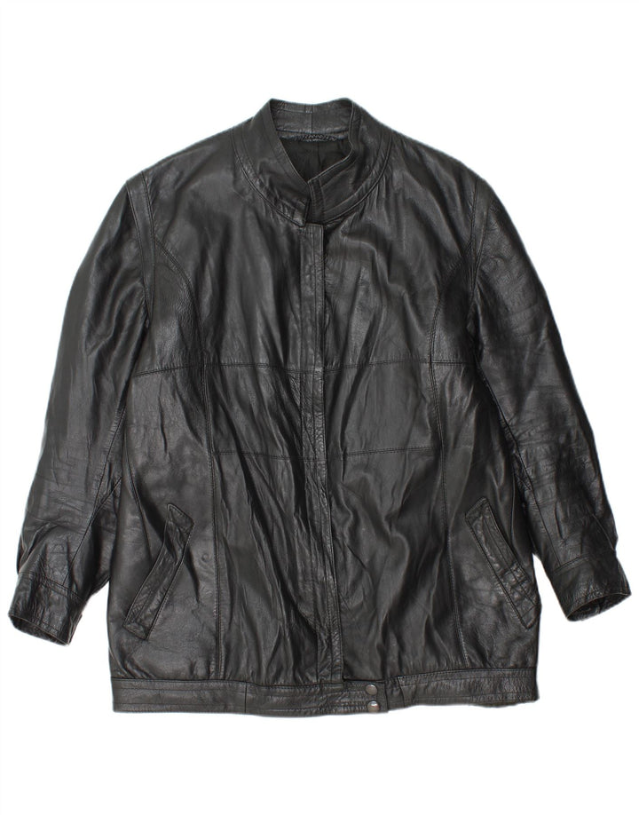 Chaqueta de cuero vintage para mujer Reino Unido 14 Negro medio