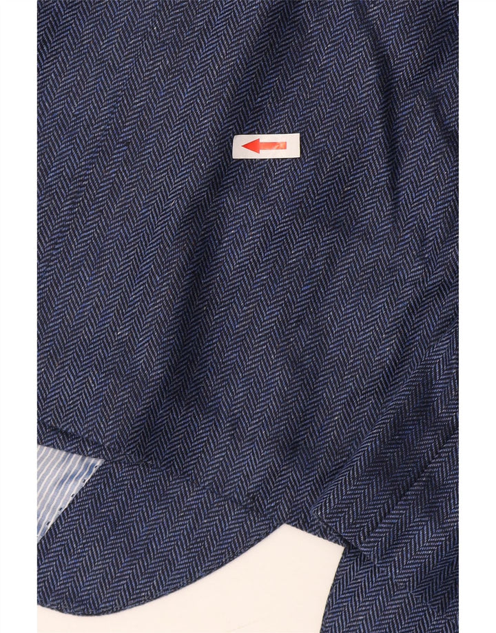 Guy Laroche Chaqueta tipo blazer de 2 botones para hombre UK 42 XL Seda en espiga azul marino