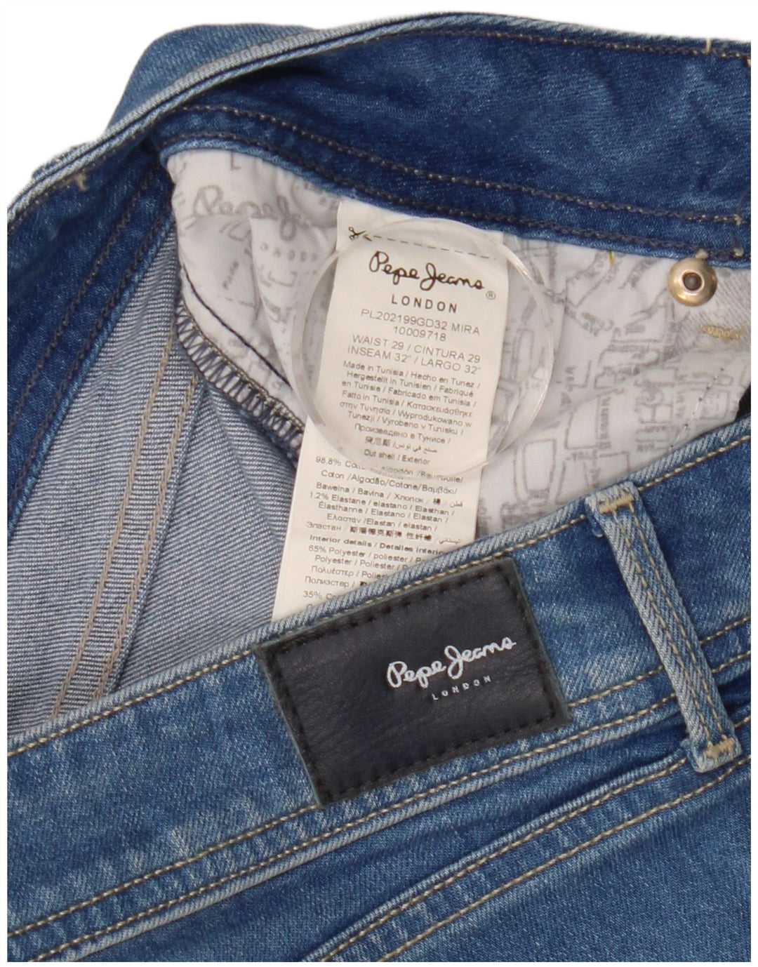 PEPE Jeans Vaqueros Slim Mujer W29 L32 Azul Algodón