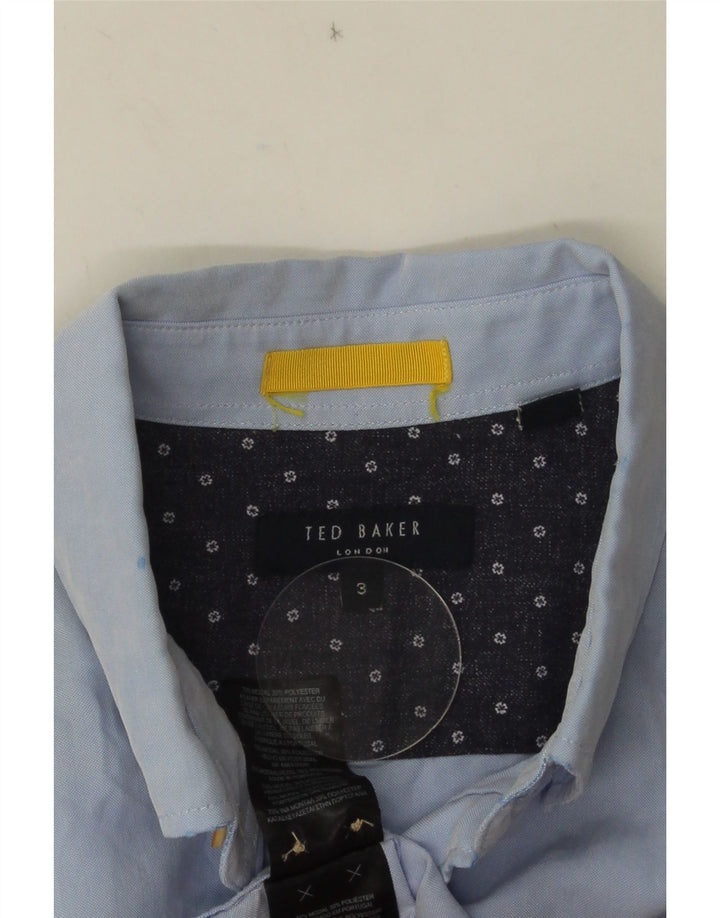 Ted Baker Camisa De Manga Corta Para Hombre Talla 3 Medio Azul Modal