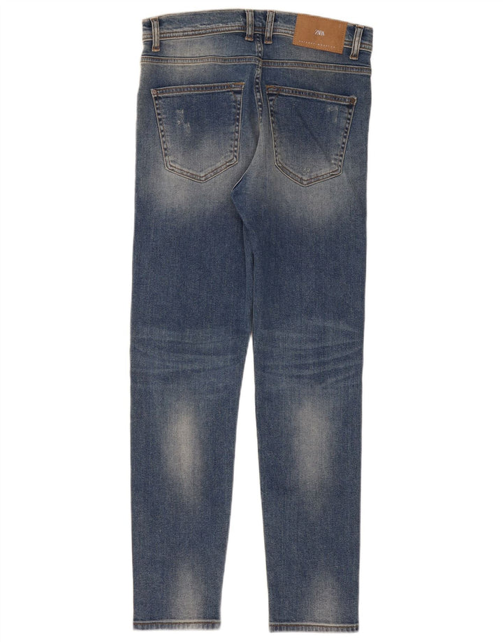 Zara Jeans ajustados desgastados para hombre EU 38 Small W30 L30 Azul