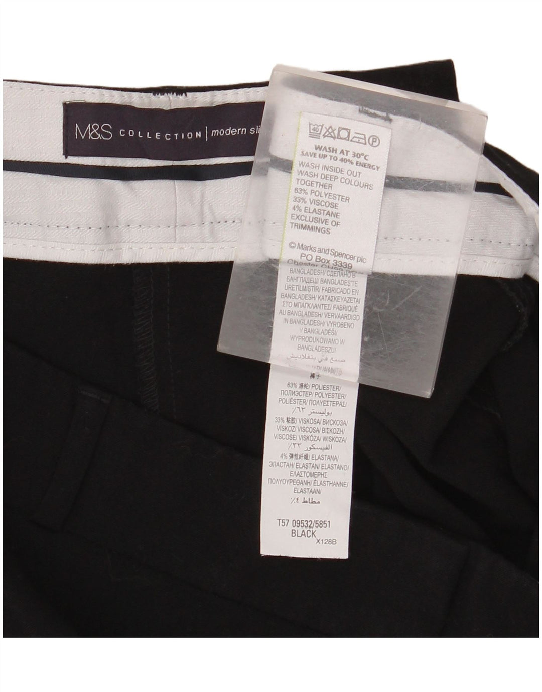 MARKS & SPENCER Pantalón corto de traje para mujer UK 40 Medium W34 L26 Negro