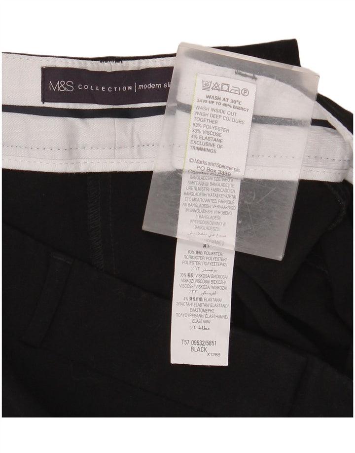 MARKS & SPENCER Pantalón corto de traje para mujer UK 40 Medium W34 L26 Negro