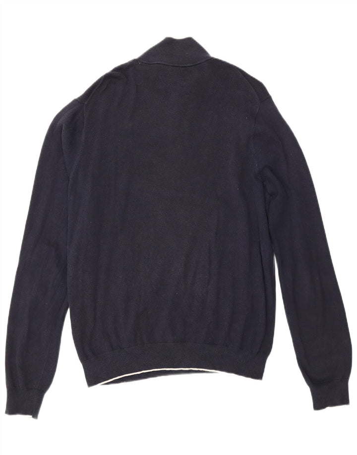 Gant Jersey De Cuello Con Cremallera Para Hombre Jersey De Algodón Azul Marino Mediano