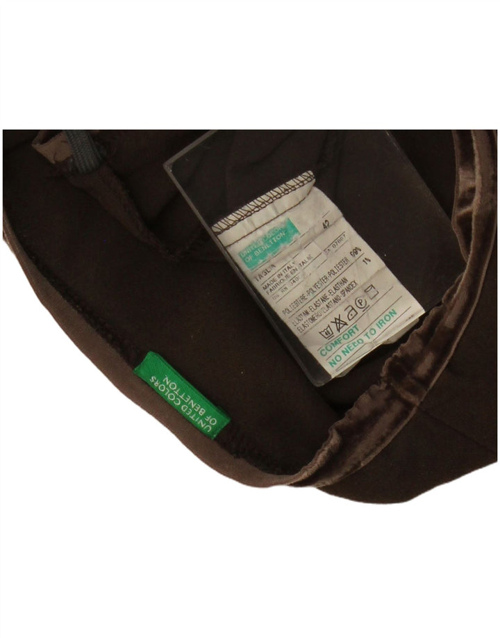 BENETTON Falda acampanada de cintura baja para mujer IT 42 Medium W34 Marrón Poliéster
