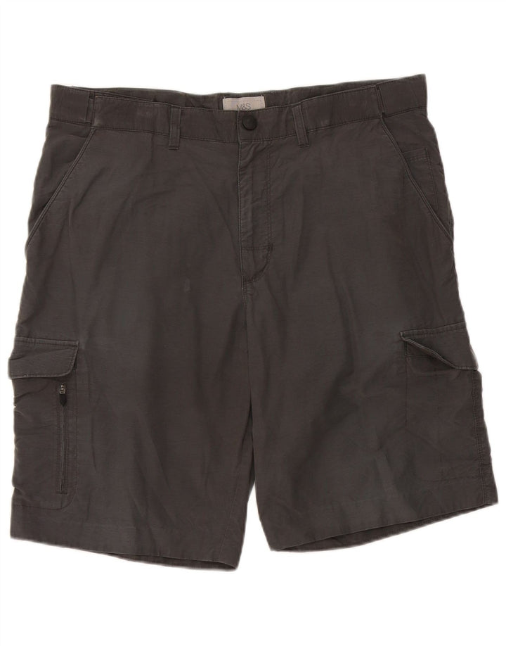 Marks & Spencer Pantalones cortos tipo cargo para hombre W34 Algodón gris grande