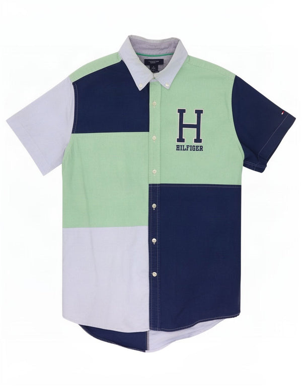 Tommy Hilfiger Camisa de manga corta para hombre, talla grande, color azul marino