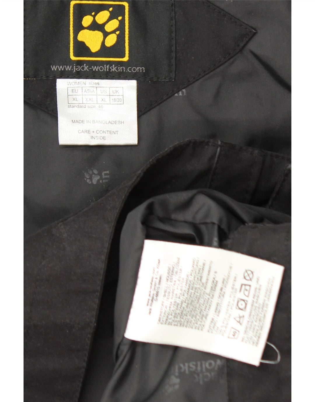 Jack Wolfskin Abrigo cortavientos para mujer ES 40/20 XL Negro Poliéster