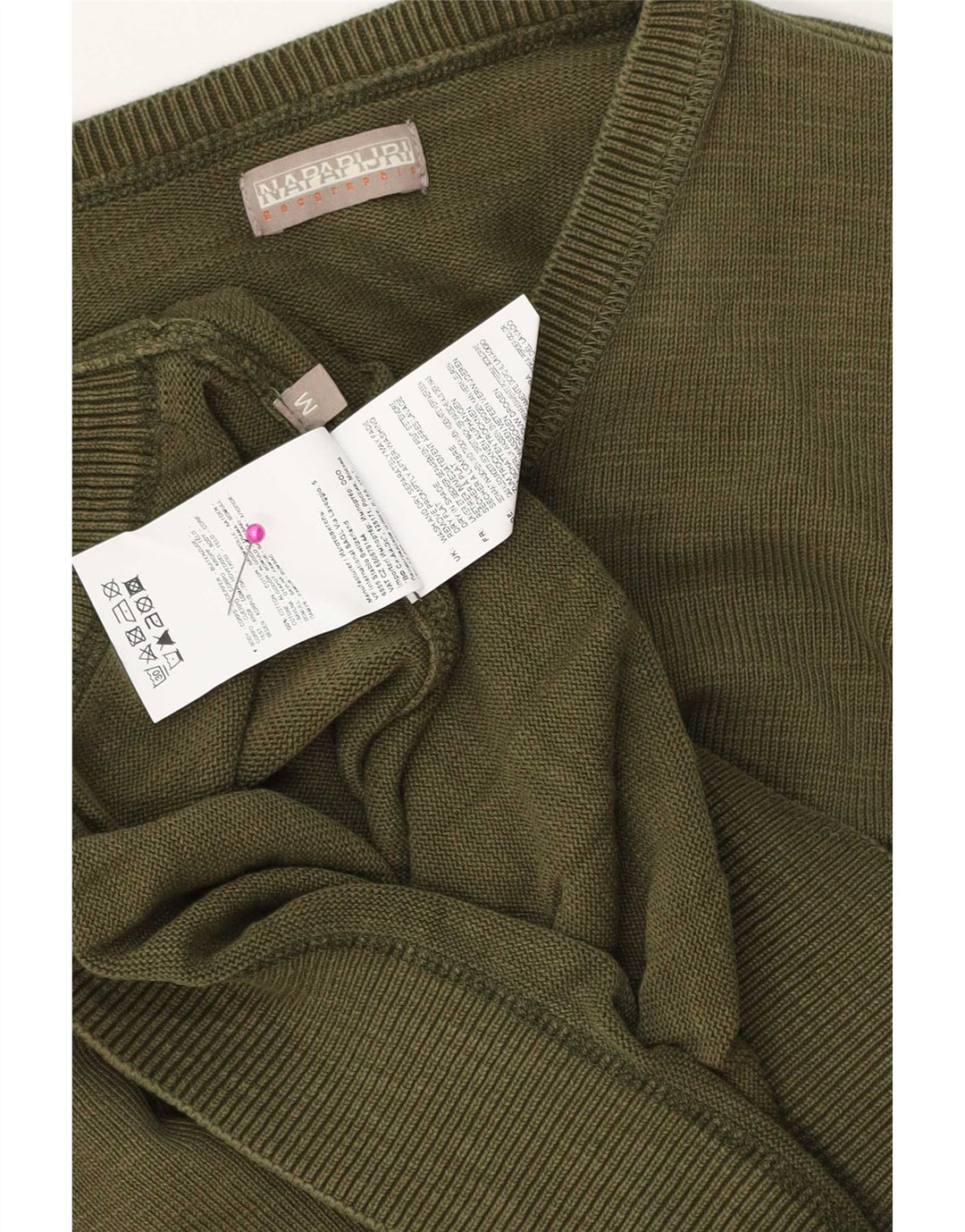 Napapijri Jersey Con Cuello En V Para Hombre Algodón Caqui Medio