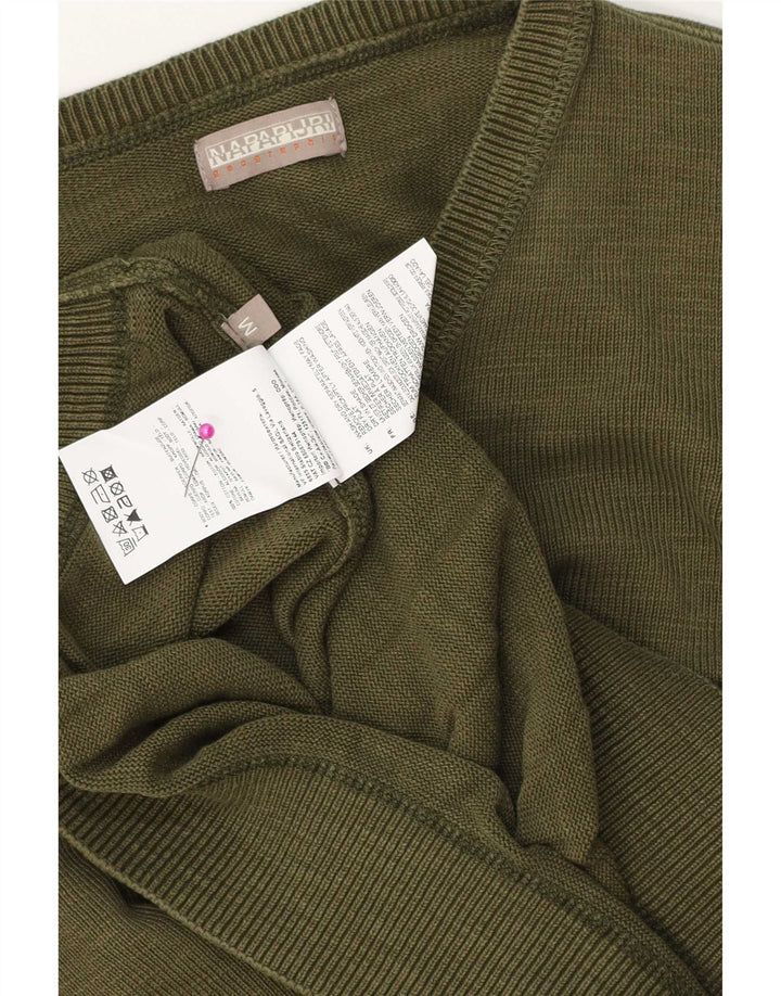 Napapijri Jersey Con Cuello En V Para Hombre Algodón Caqui Medio
