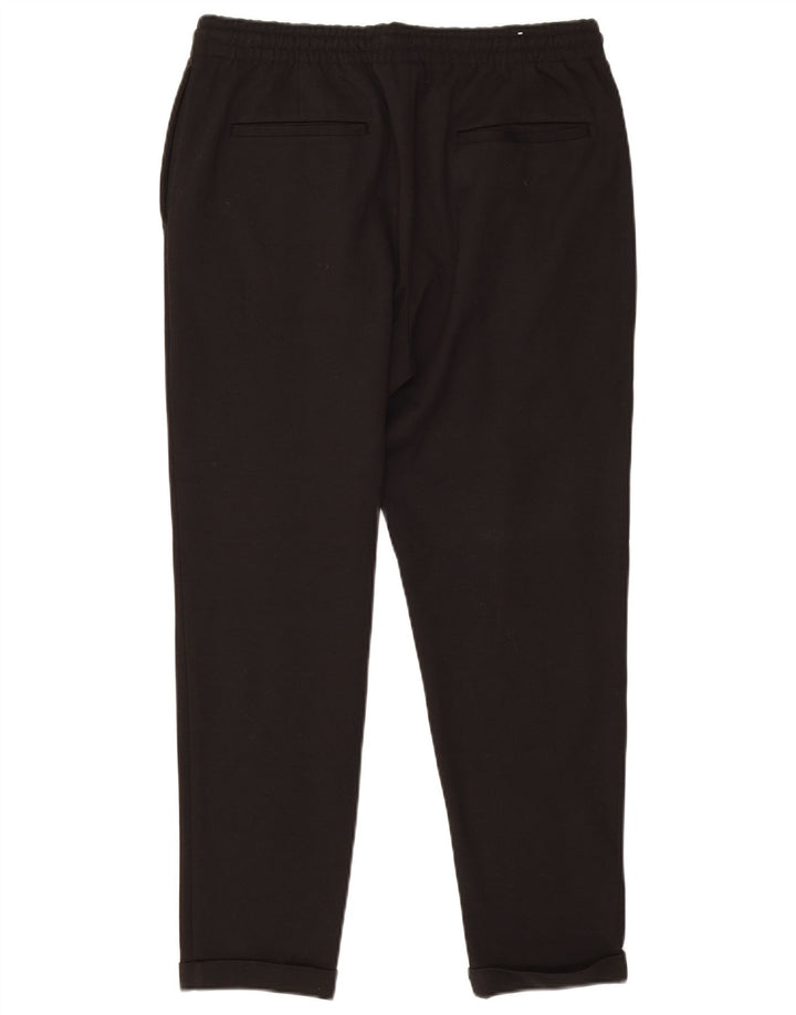 Zara Mens Slim Chino Pantalones Grande W32 L27 Poliéster Negro