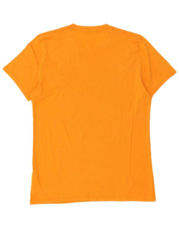 Hollister Hombre Camiseta Gráfica Top Algodón Naranja Mediano