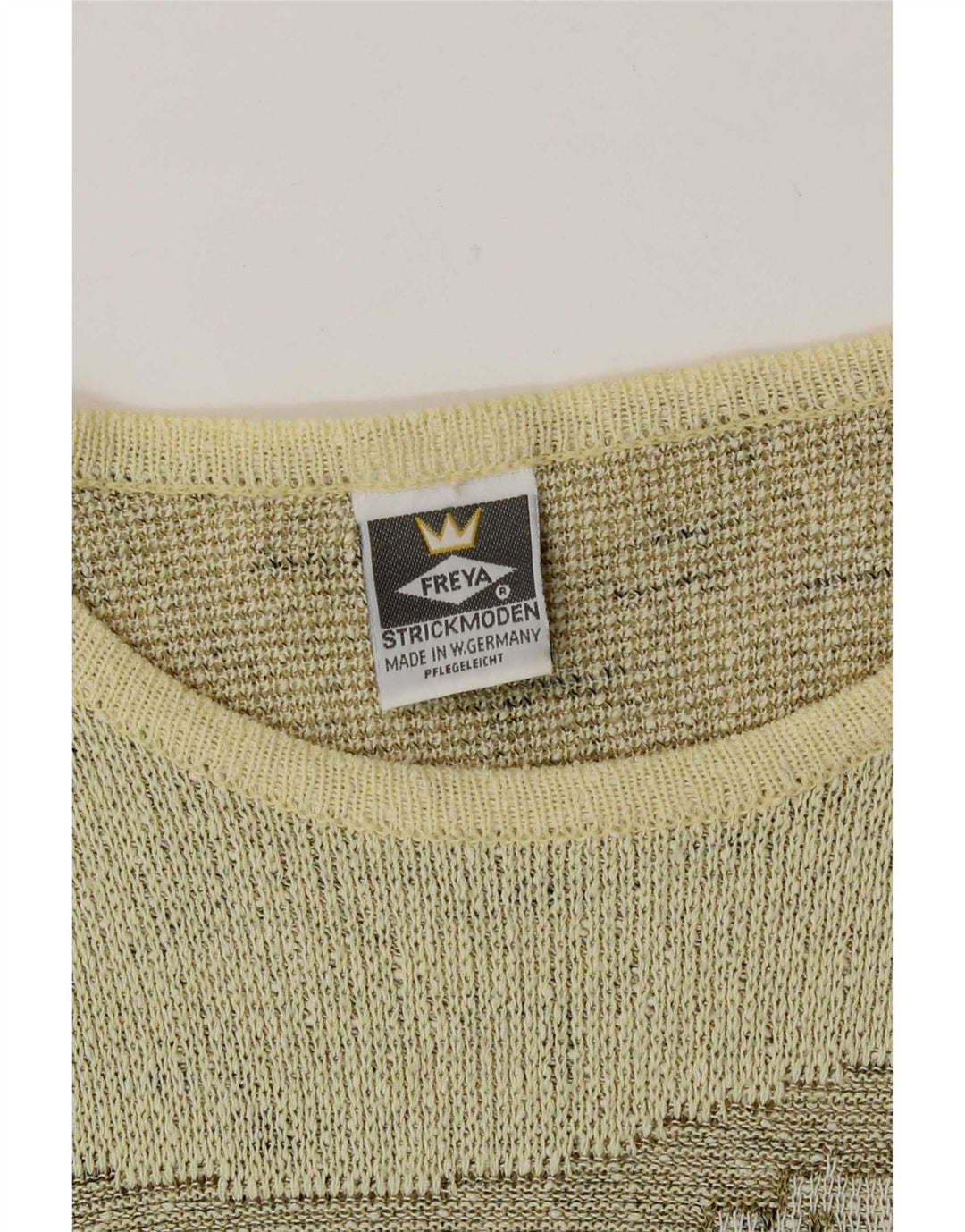 Freya suéter gráfico con cuello barco para mujer, talla 44, color amarillo medio
