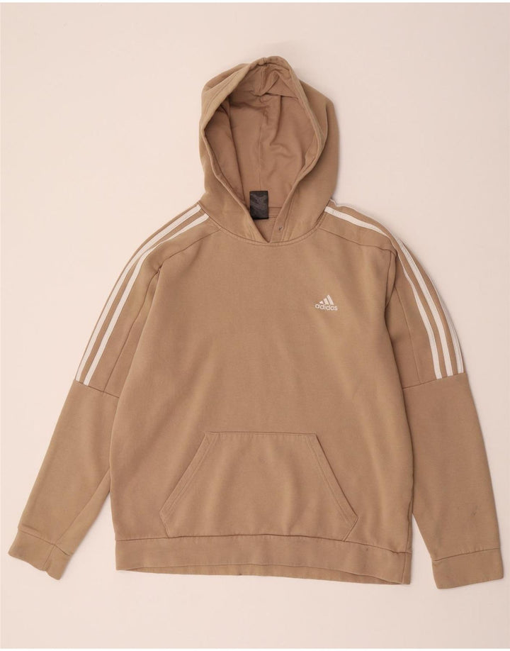 Adidas Hombre Sudadera Con Capucha Jumper Algodón Beige Medio