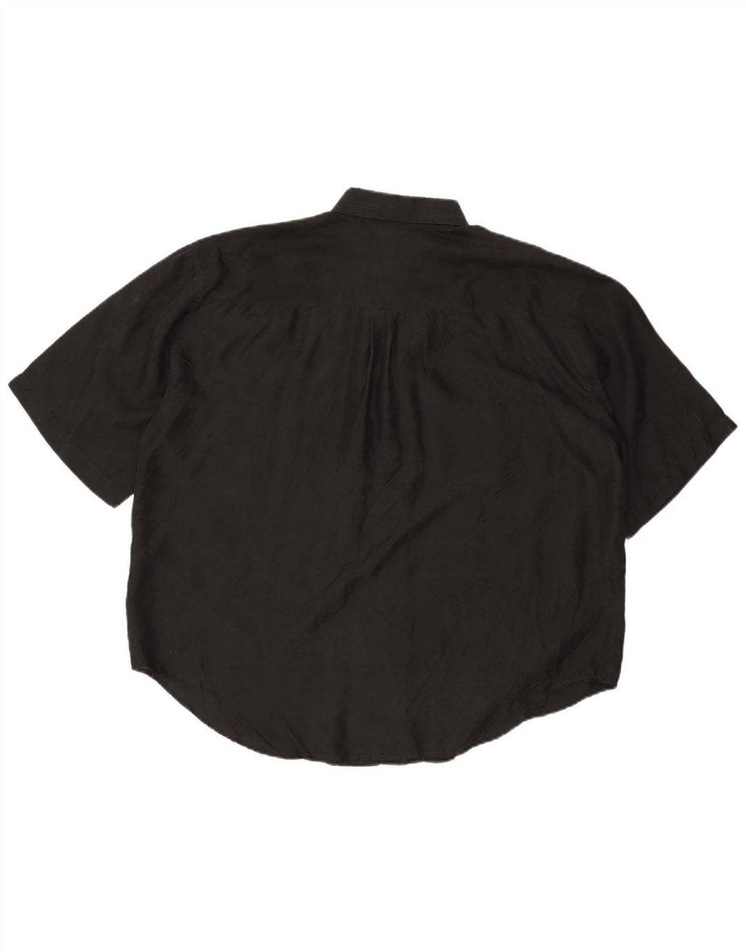 Miss Joy Camisa extragrande de manga corta para mujer IT 46 Large Seda negra