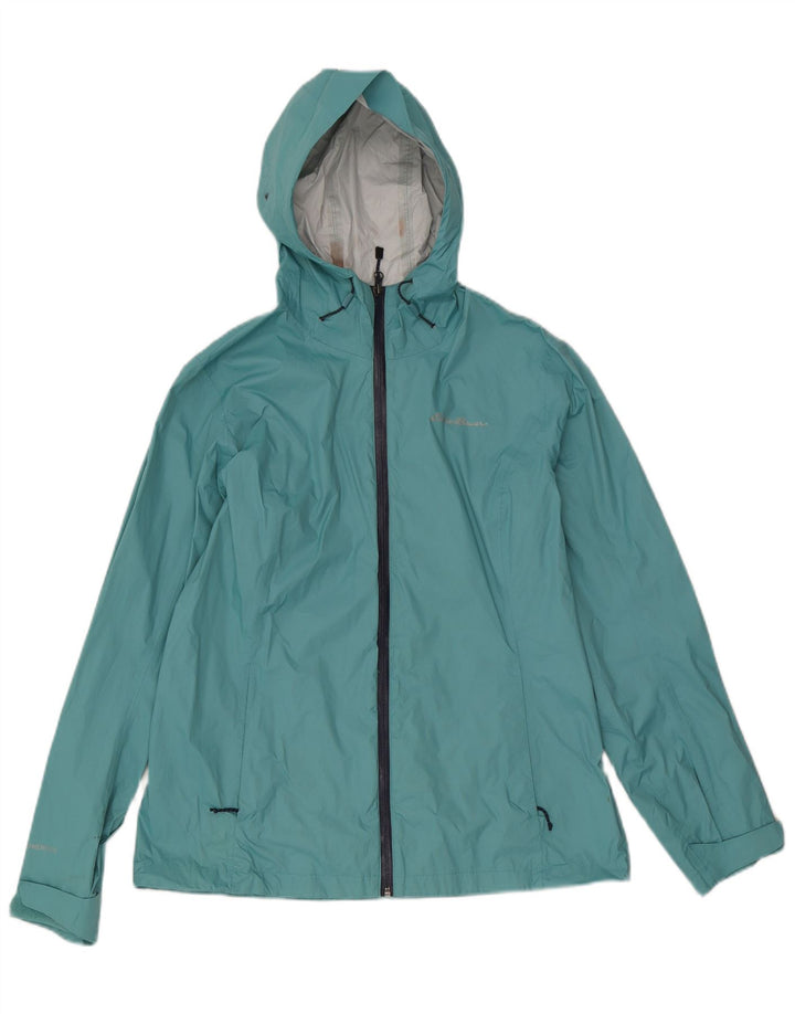 Eddie Bauer Chaqueta impermeable con capucha para mujer UK 44 Medium Blue Nylon
