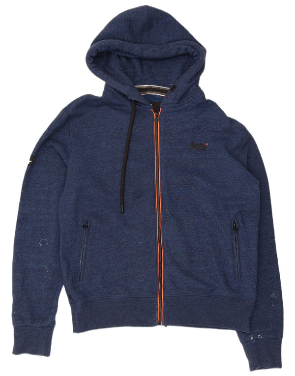 Superdry Sudadera con capucha y cremallera para hombre 2XL Algodón azul marino