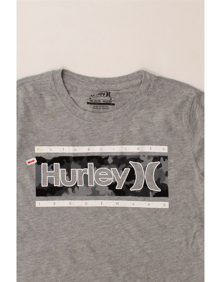 HURLEY Boys Graphic T-Shirt Top 10-11 Years Medium  Grey Vintage Hurley and Second-Hand Hurley from Messina Hembry 