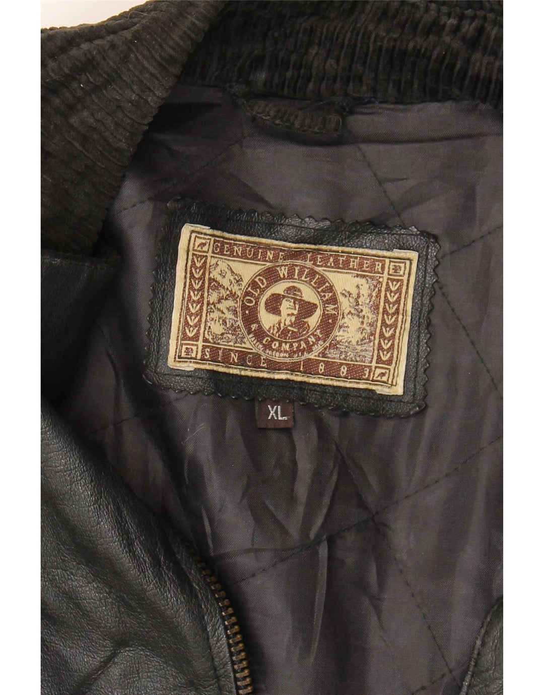 Vintage hombres cuero abrigo Reino Unido 42 XL negro