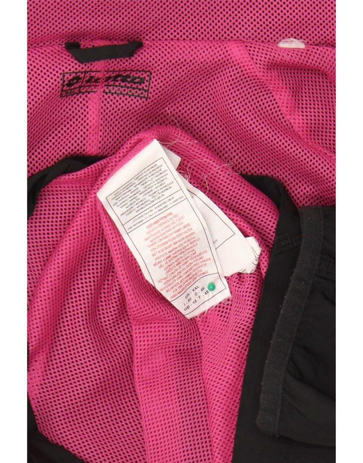 Lotto Chubasquero con capucha para mujer ES 40 XL Poliéster negro