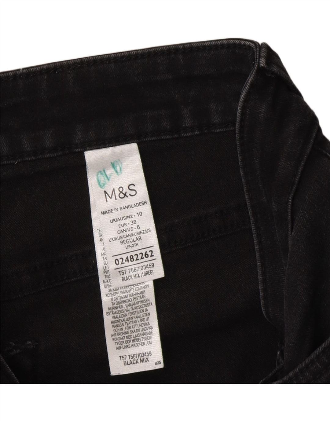 Marks & Spencer Vaqueros acampanados para mujer UK 10 Small W26 L30 Algodón gris