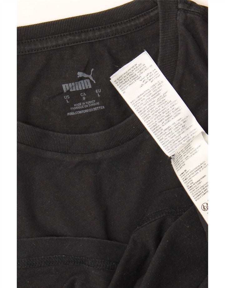 Puma - Camiseta para hombre, talla grande, algodón negro