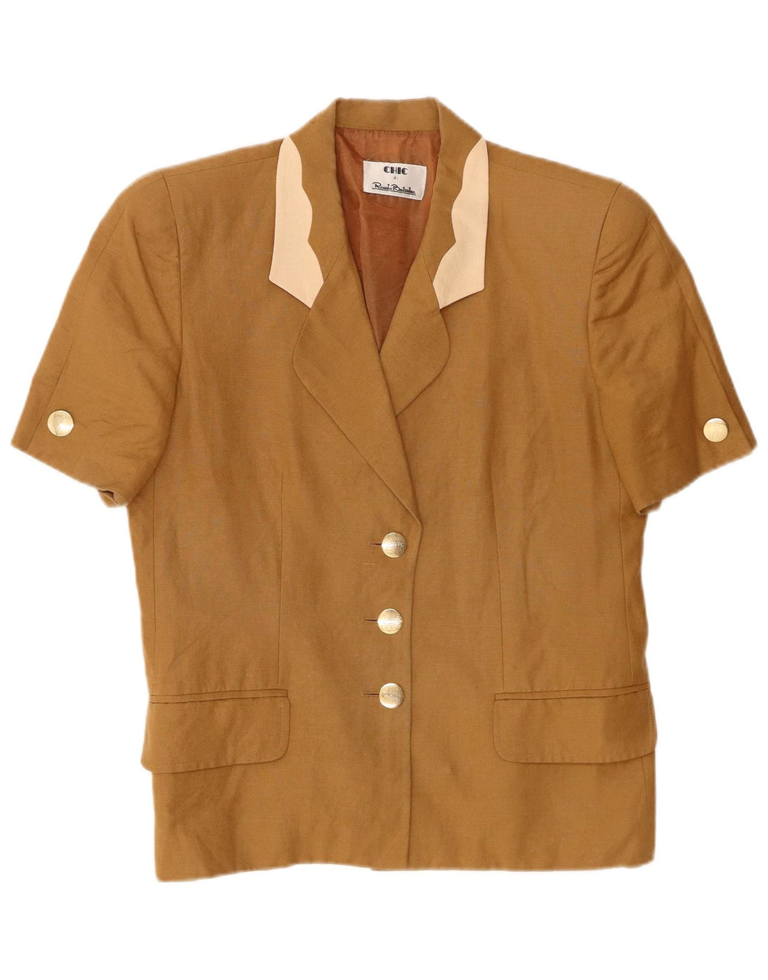 Renato Balestra Chaqueta Blazer de 3 Botones para Mujer UK 12 Medium Beige