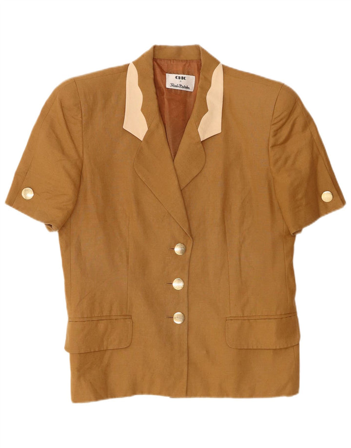 Renato Balestra Chaqueta Blazer de 3 Botones para Mujer UK 12 Medium Beige