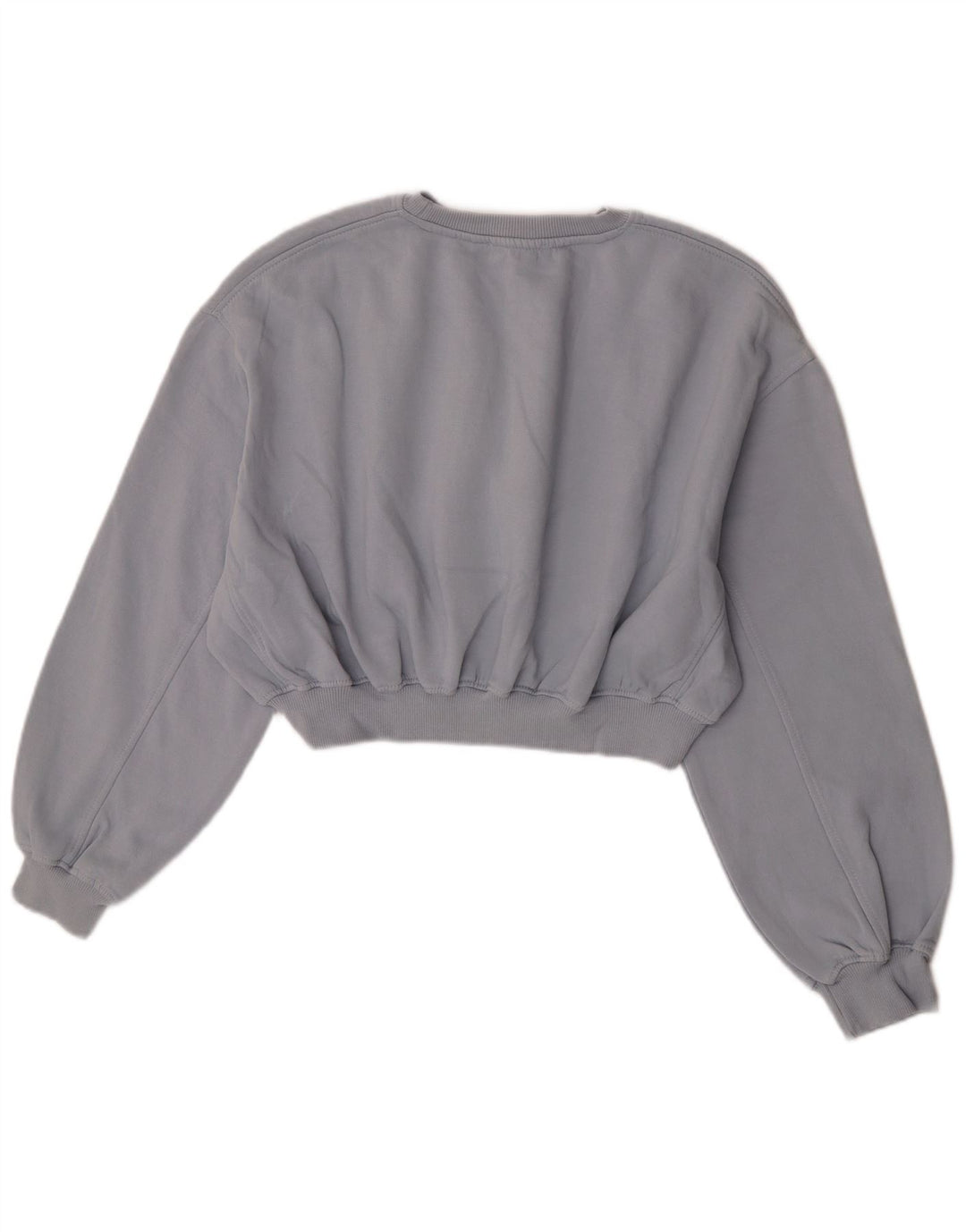 Zara Mujer Crop Sudadera Jumper UK 44 Algodón Gris Medio