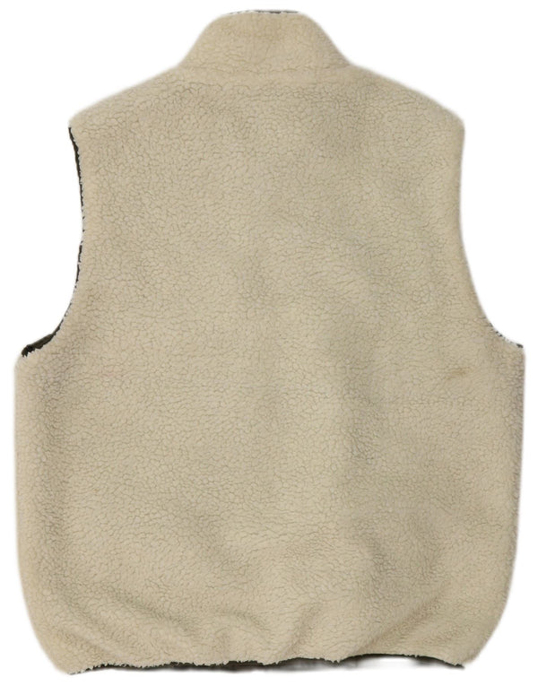 Bershka Chaleco Polar Hombre ES 42 XL Blanco Colorblock