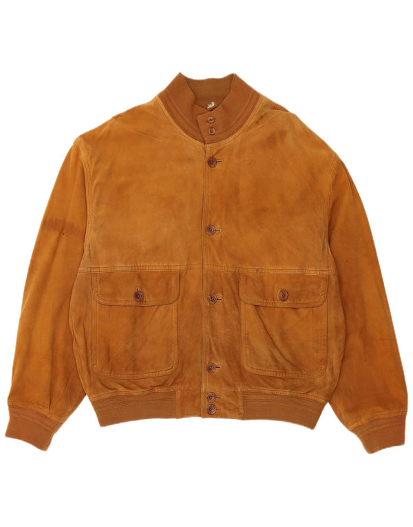 Vintage mujer ante bomber chaqueta Reino Unido 18 XL marrón