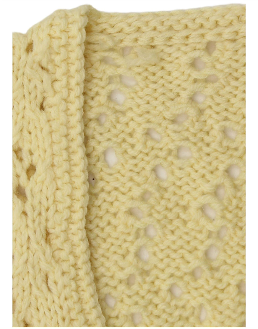 Vintage mujer chaleco camiseta Reino Unido 12 amarillo medio