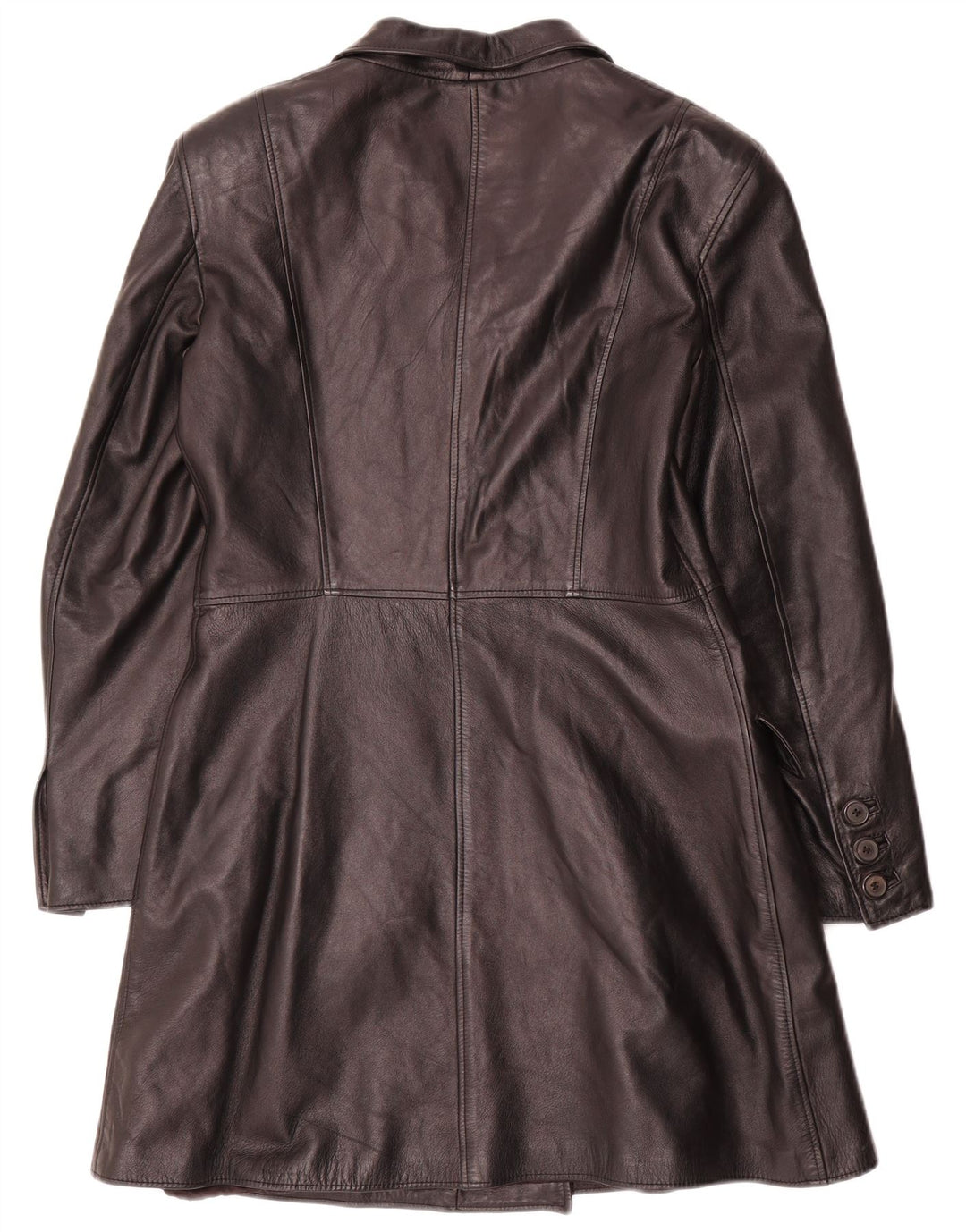 Abrigo de cuero vintage para mujer IT 44 Medio Negro