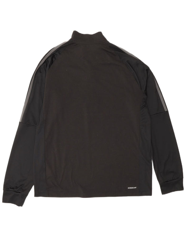 Adidas Hombre Jersey Chándal Top Grande Poliéster Negro