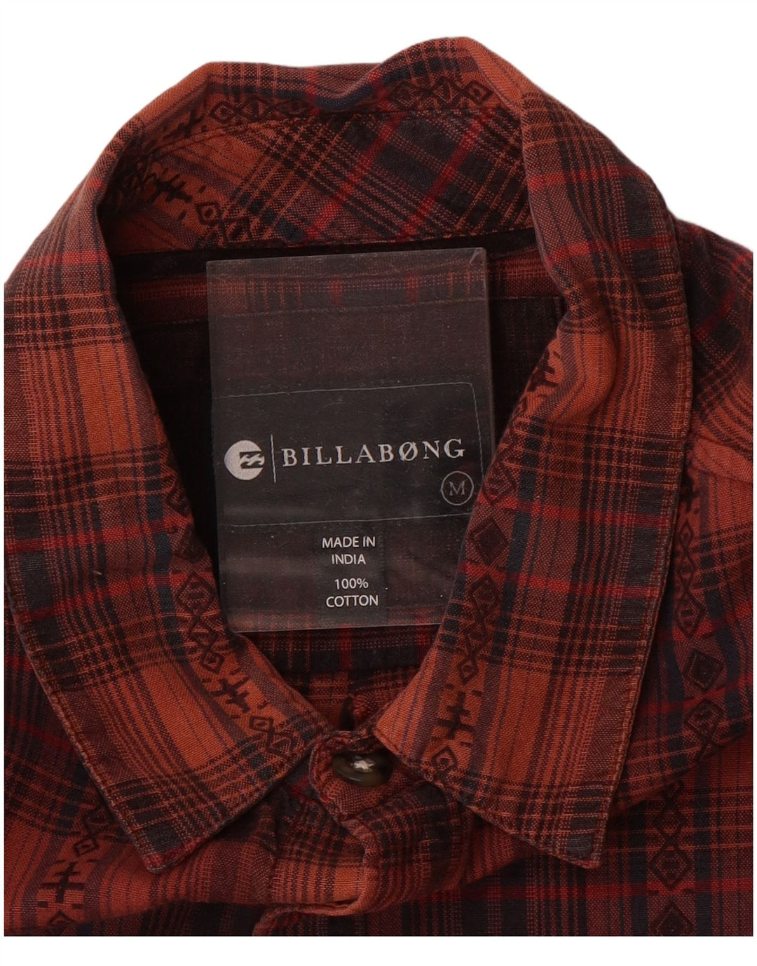 BILLABONG Camisa De Franela De Algodón A Cuadros Granate Medio Hombre