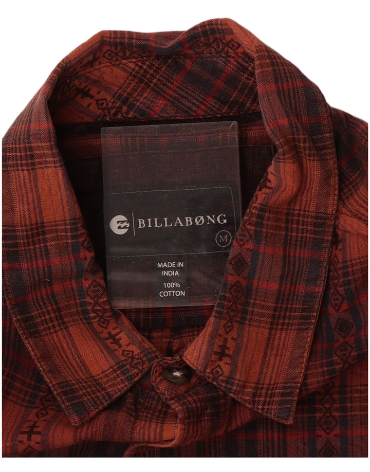 BILLABONG Camisa De Franela De Algodón A Cuadros Granate Medio Hombre