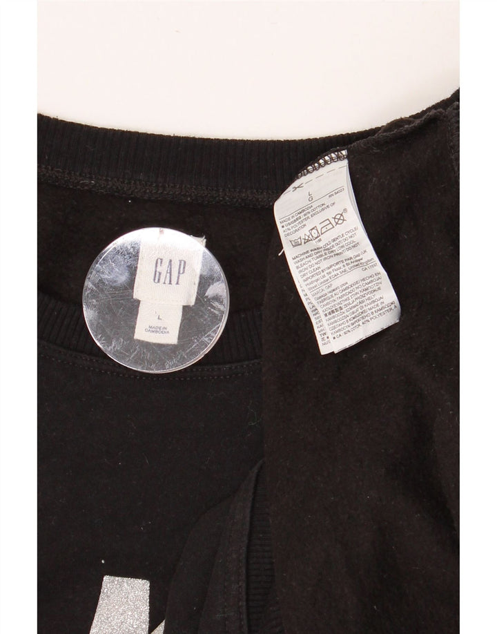 GAP Sudadera gráfica para mujer Jumper UK 46 Large Algodón negro