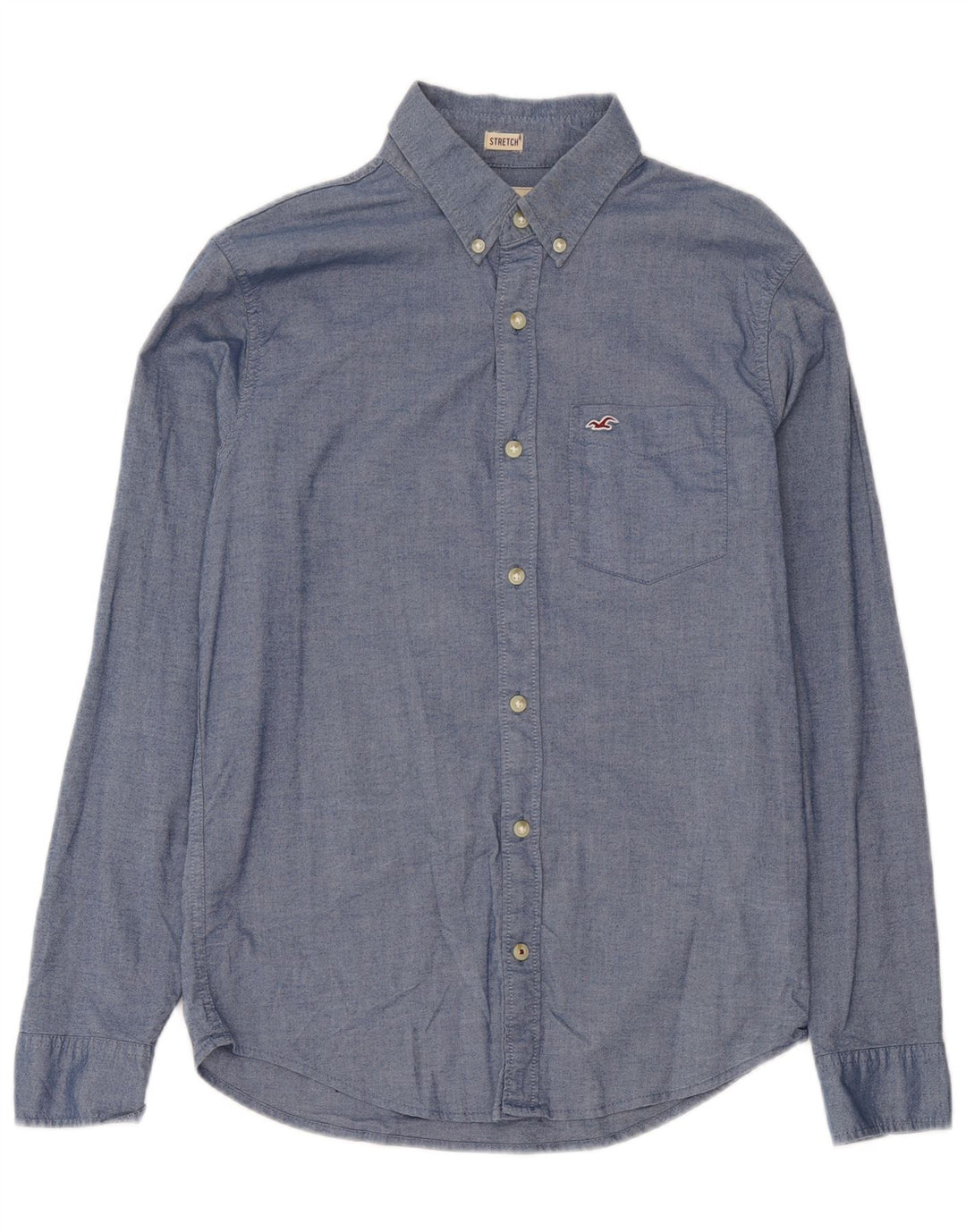 Camisa Hollister Hombre Pequeña Algodón Azul
