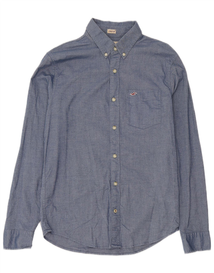 Camisa Hollister Hombre Pequeña Algodón Azul