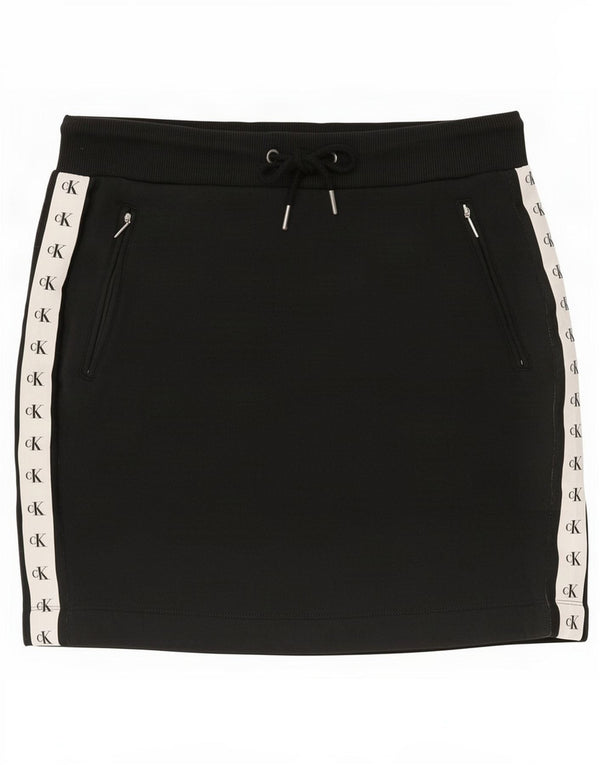 Calvin Klein Falda gráfica para mujer UK 44 Mediana Algodón color block negro