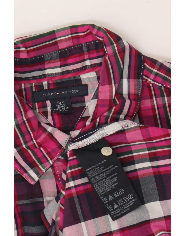 Camisa Tommy Hilfiger para mujer UK 10 Small Pink Check Cotton