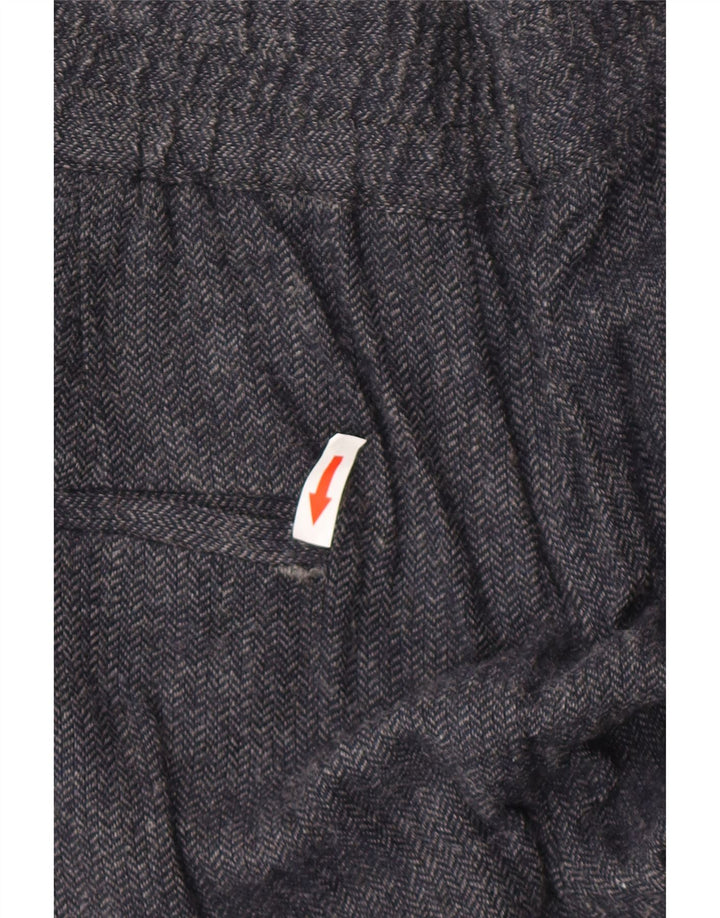 Zara Mujer Pantalón Jogger Medium W28 L27 Azul Marino Espiga Viscosa